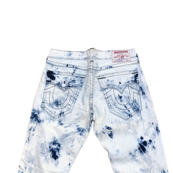 True Religion Jeans Size 36 STRAIGHT Blue/White - Picture 5 of 10